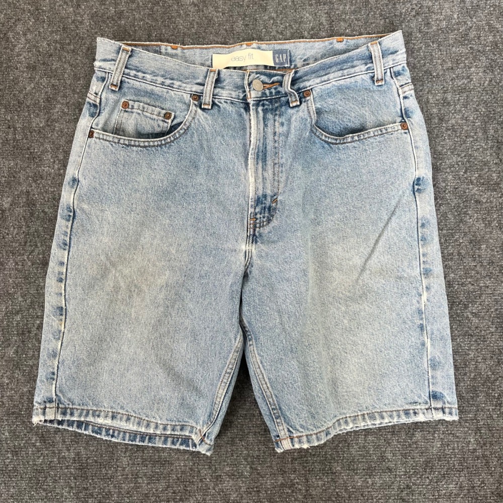 Vintage GAP Blue Jeans Easy Fit Denim Shorts Light Wash High Waisted 31 Waist